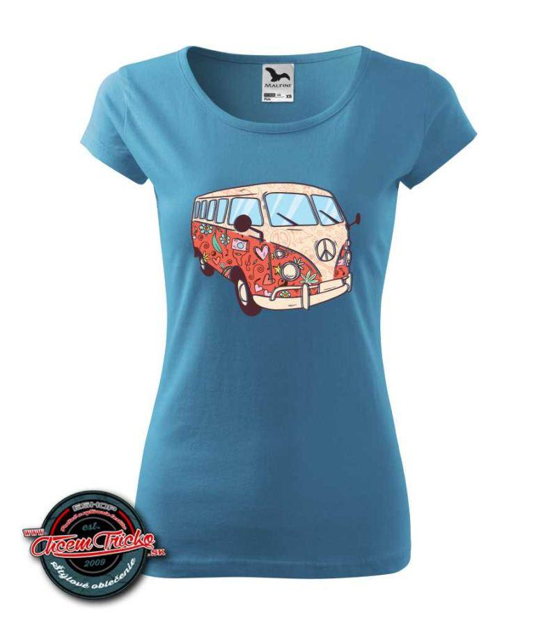 Dámske tričko s potlačou VW Hippie Van