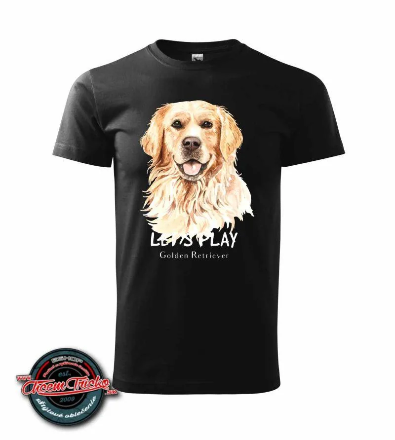 Dámske / pánske tričko s potlačou Golden Retriever