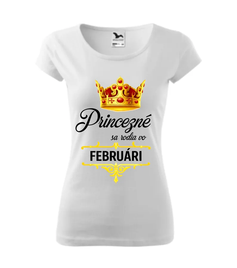 Dámske tričko s potlačou princezné sa rodia... (váš mesiac)