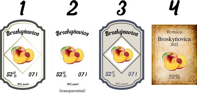 Etiketa / nálepka na fľašu Broskyňovica