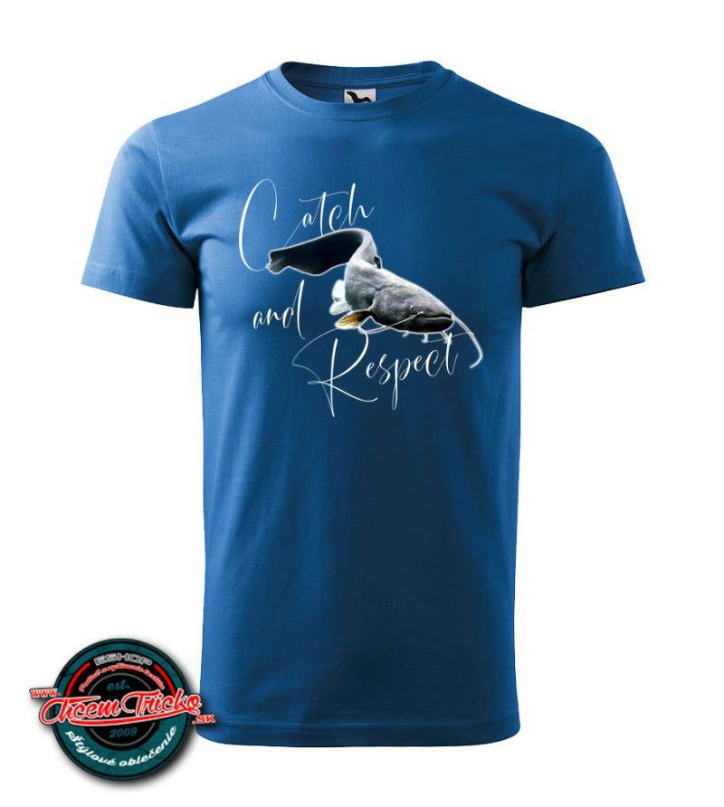 Rybárske tričko s potlačou Sumca- Catch and respect