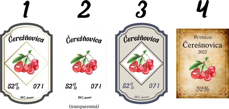 Etiketa / nálepka na fľašu Čerešnovica