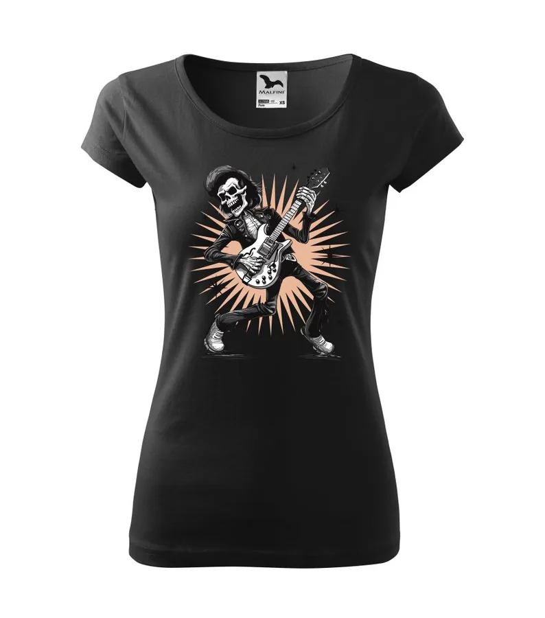 Dámske / pánske tričko s potlačou Rockabilly skeleton