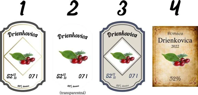 Etiketa / nálepka na fľašu Drienkovica