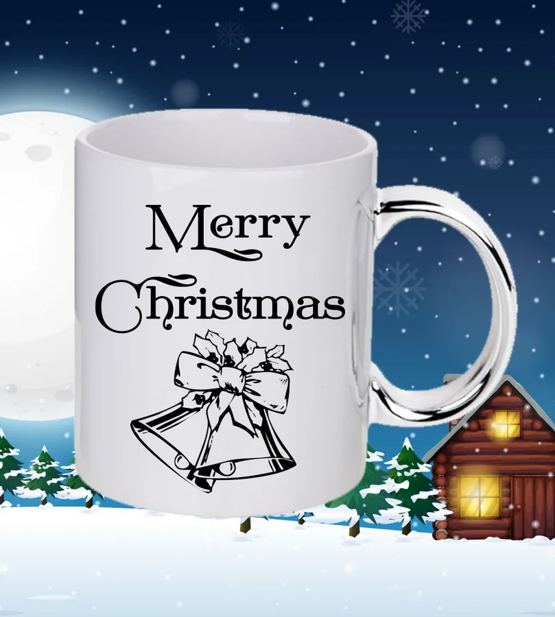 Hrnček Merry Christmas zvonček gold / silver