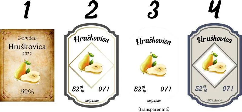 Etiketa / nálepka na fľašu Hruškovica