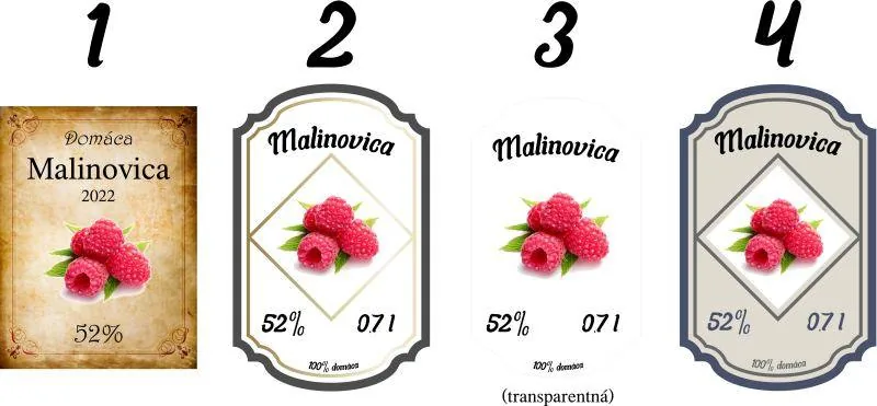Etiketa / nálepka na fľašu Malinovica