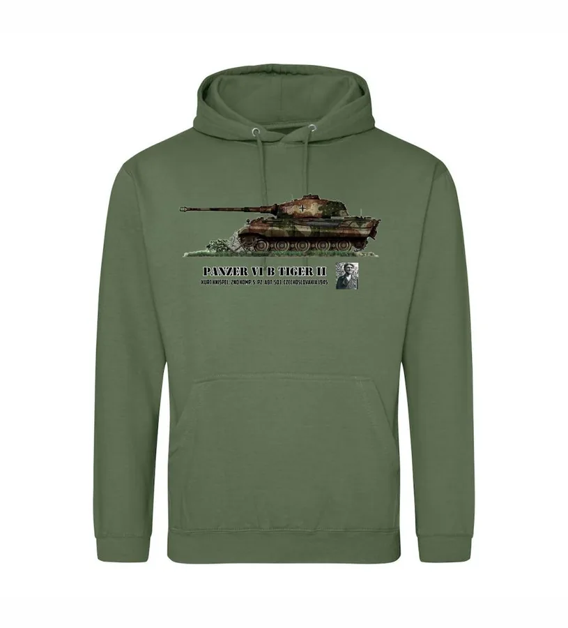 Kapucňová mikina s tankom Panzer Kurt Knispel