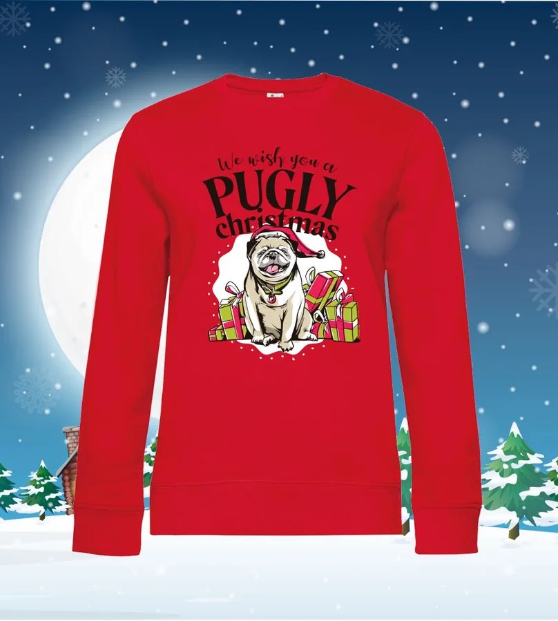 Dámska mikina Pugly Christmas