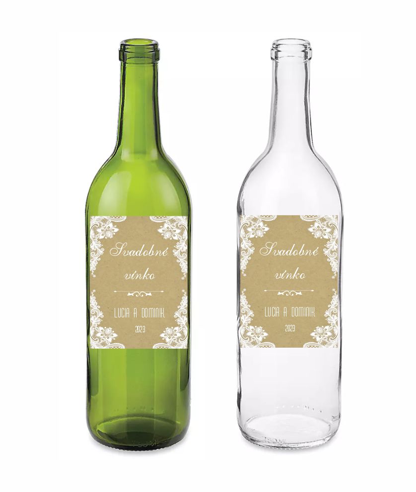 Etiketa / nálepka na fľašu Svadobné vínko vintage