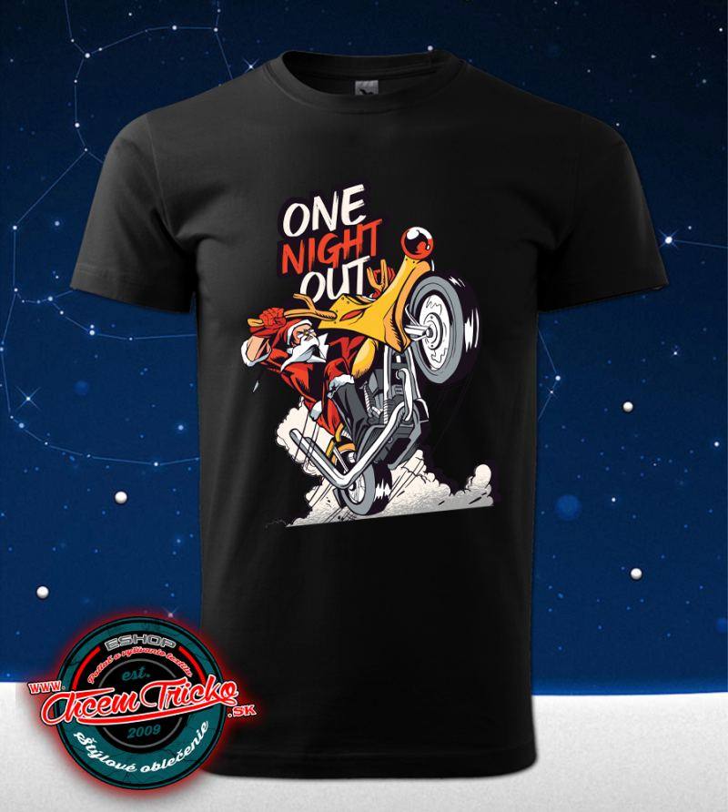 Tričko s potlačou Santa na motorke