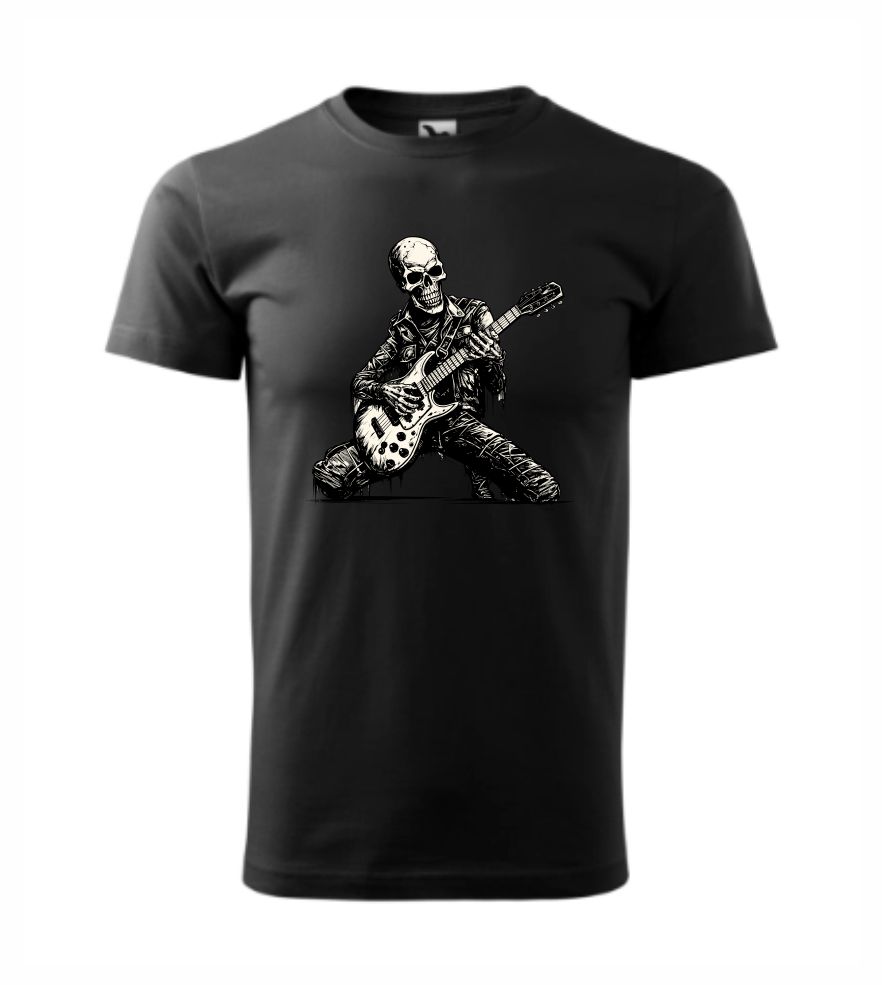 Dámske / pánske tričko s potlačou Skeleton guittar