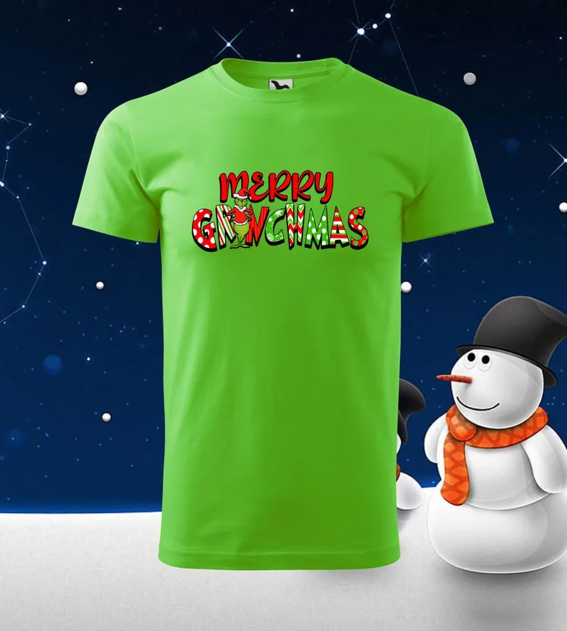 Tričko vianočné s potlačou Merry Grinchmas