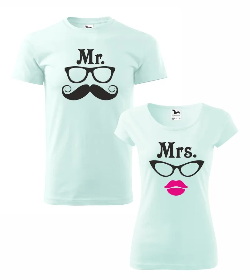 Tričká s potlačou pre páry Mr./Mrs.