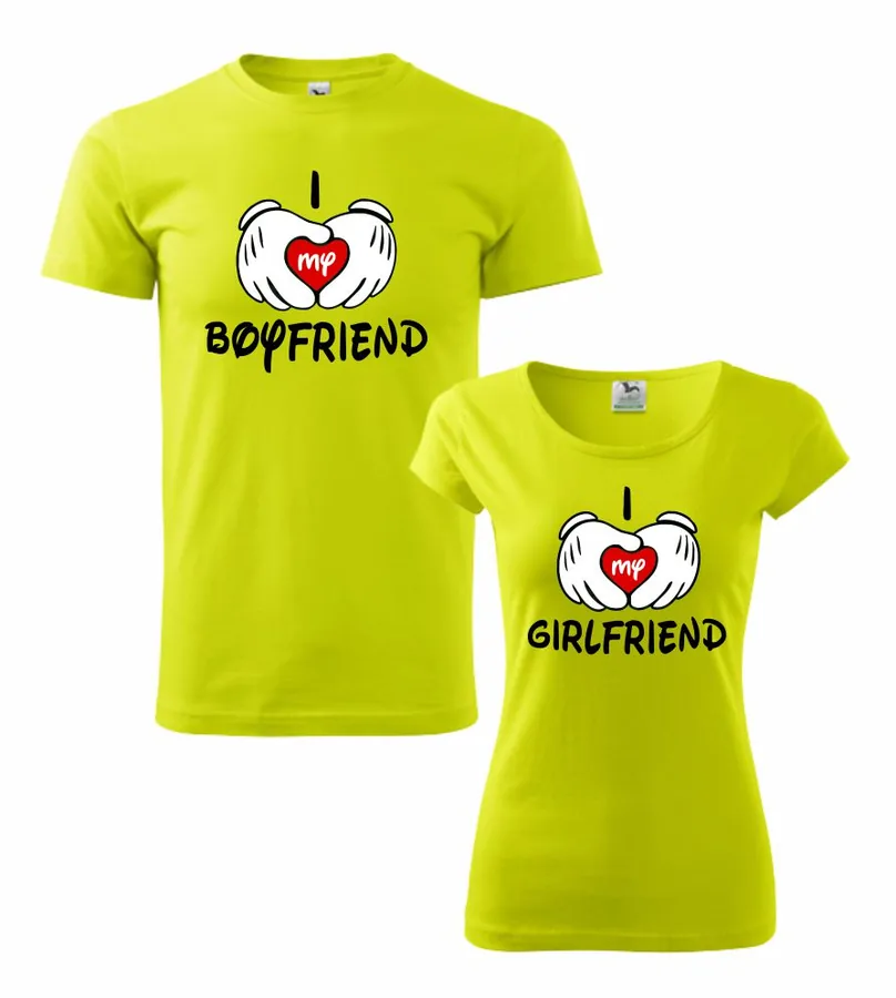 Tričká pre páry s potlačou I love my Boyfriend / girlfriend