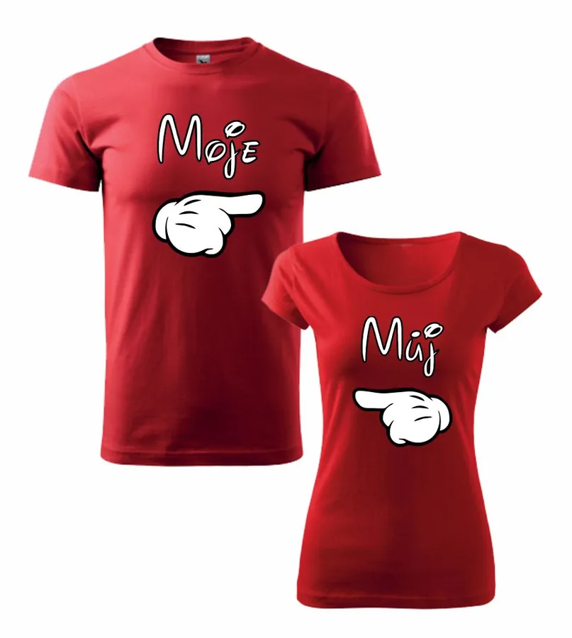 Tričká s potlačou pro páry Můj & Moje - výpredaj