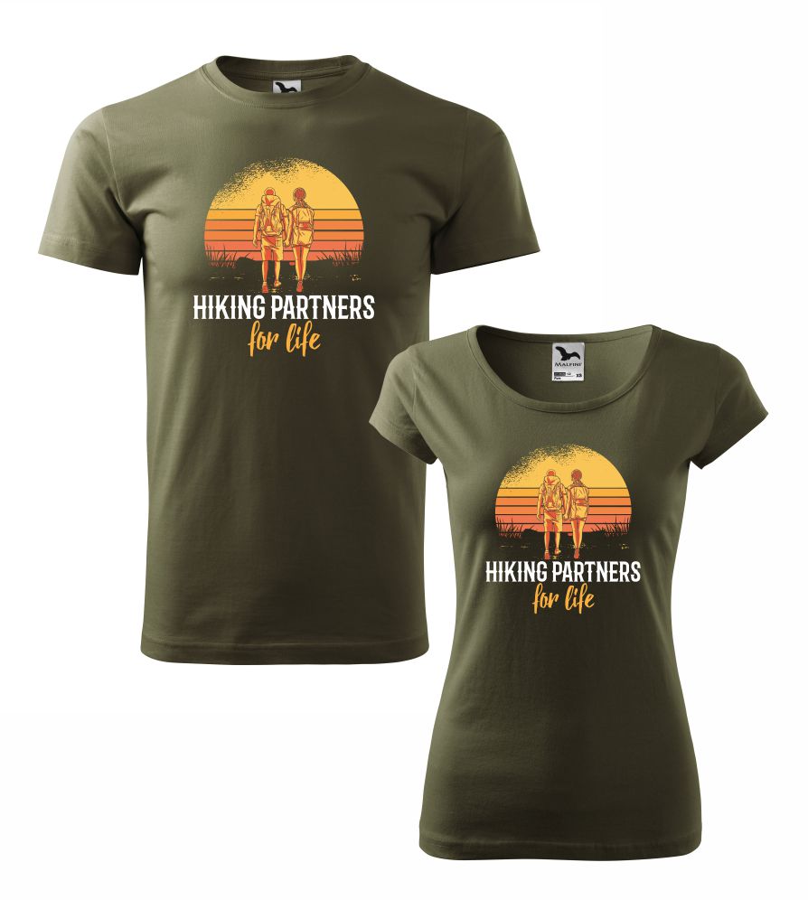Tričká s potlačou pre páry Hiking Partners