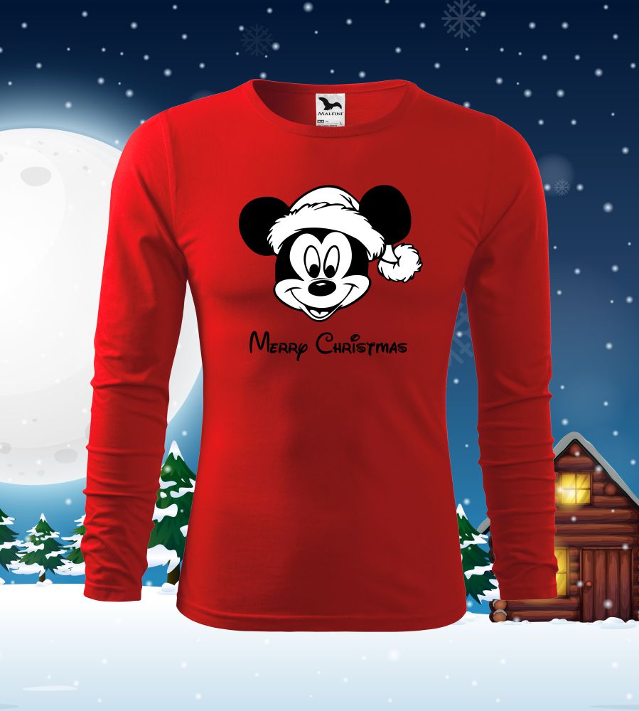 Vianočné tričko s dlhým rukávom Mickey