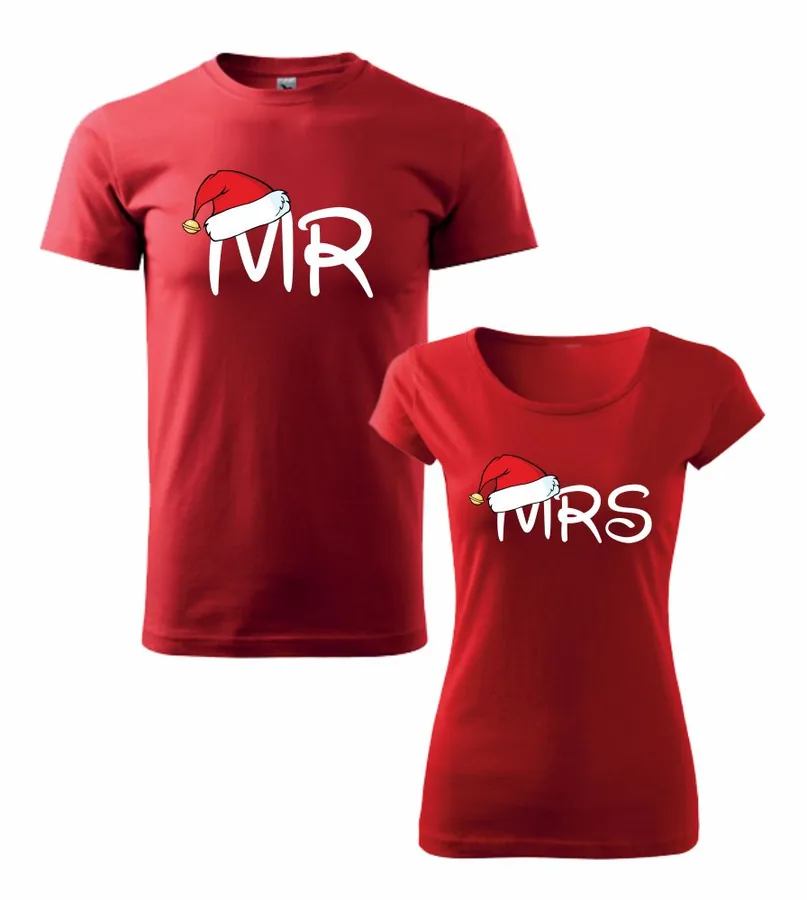 Vianočné tričká pre páry MR / MRS Christmas
