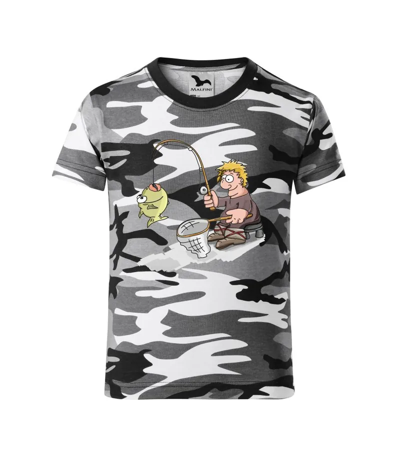 Maskáčové tričko s motívom Rybár