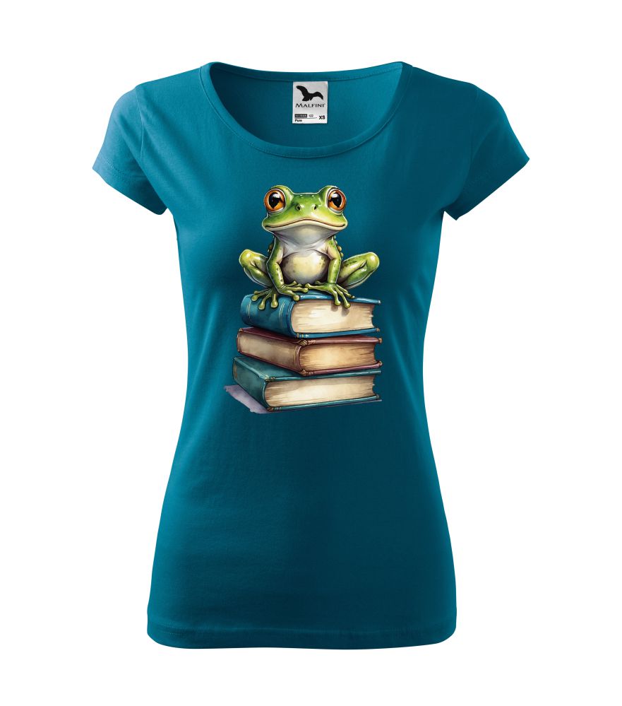 Dámske tričko Frog and books