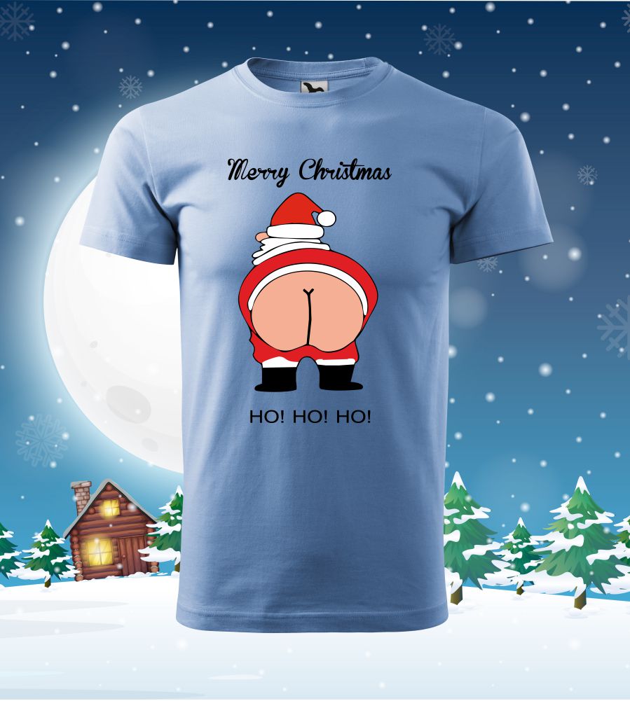 Vianočné pánske tričko s potlačou Santa ass