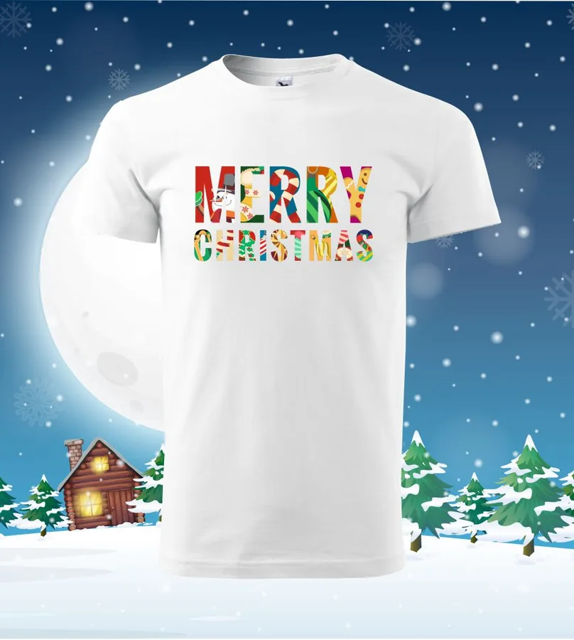 Tričko vianočné s potlačou Merry Christmas