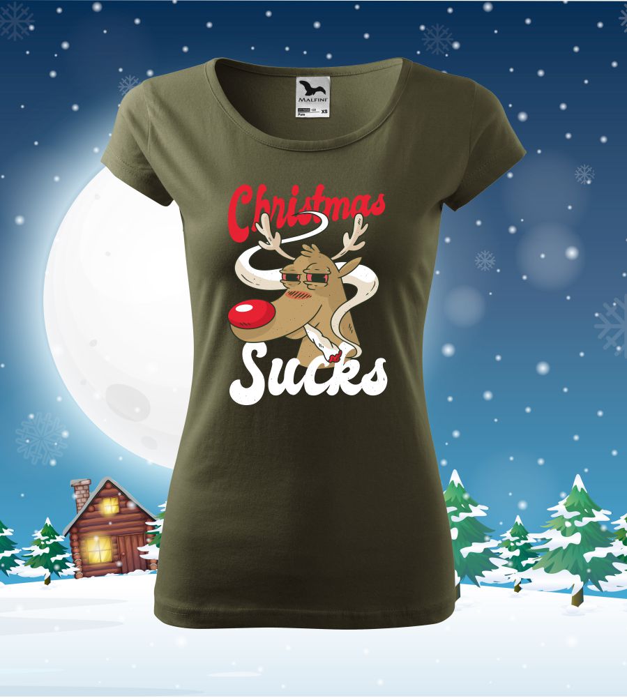Tričko vianočné s potlačou Reindeer smoking