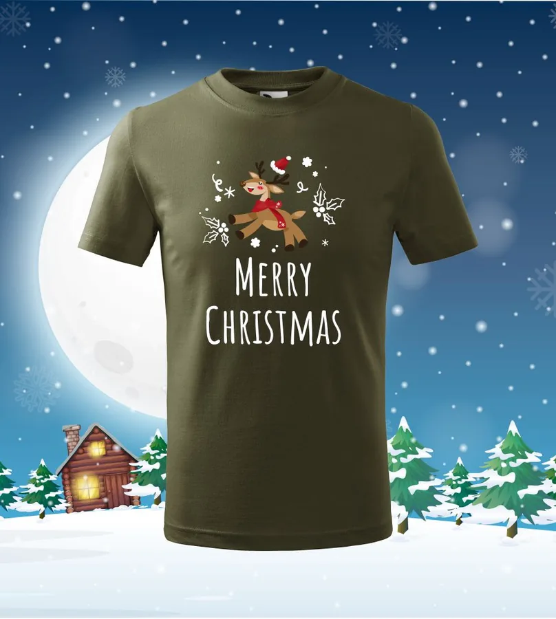Detské tričko Merry Christmas sobik