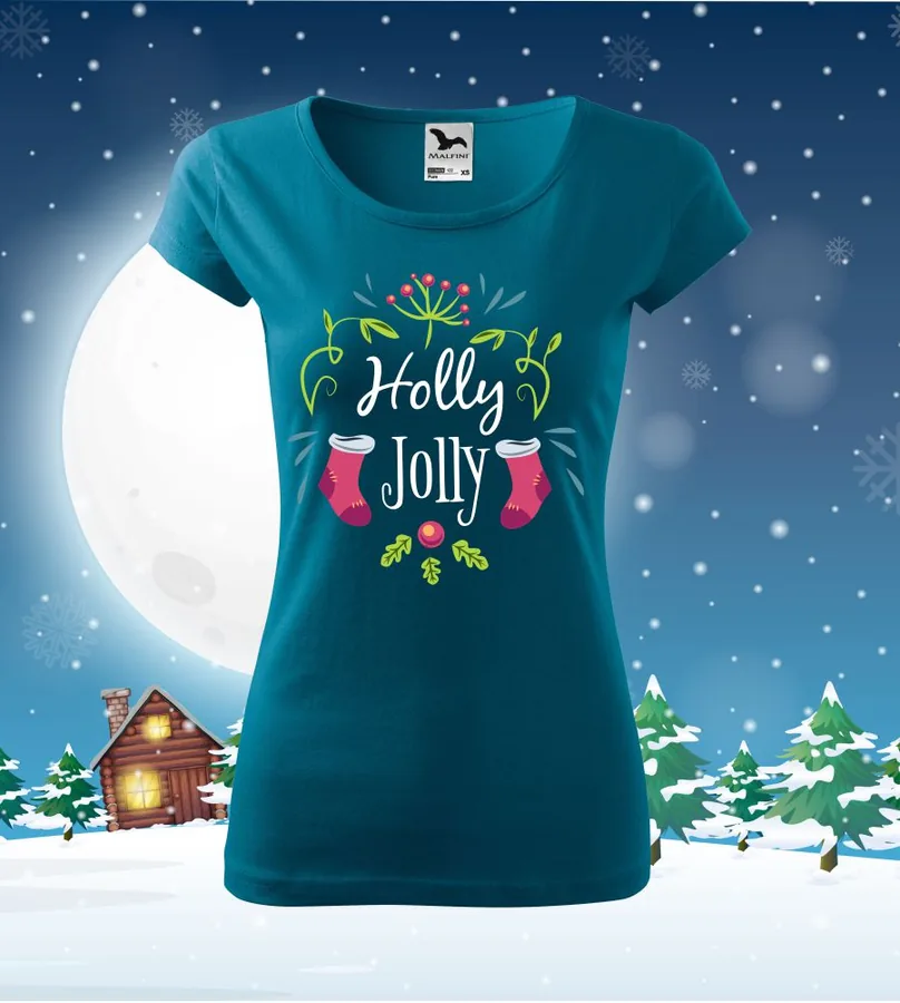 Dámske vianočné tričko Holly Jolly