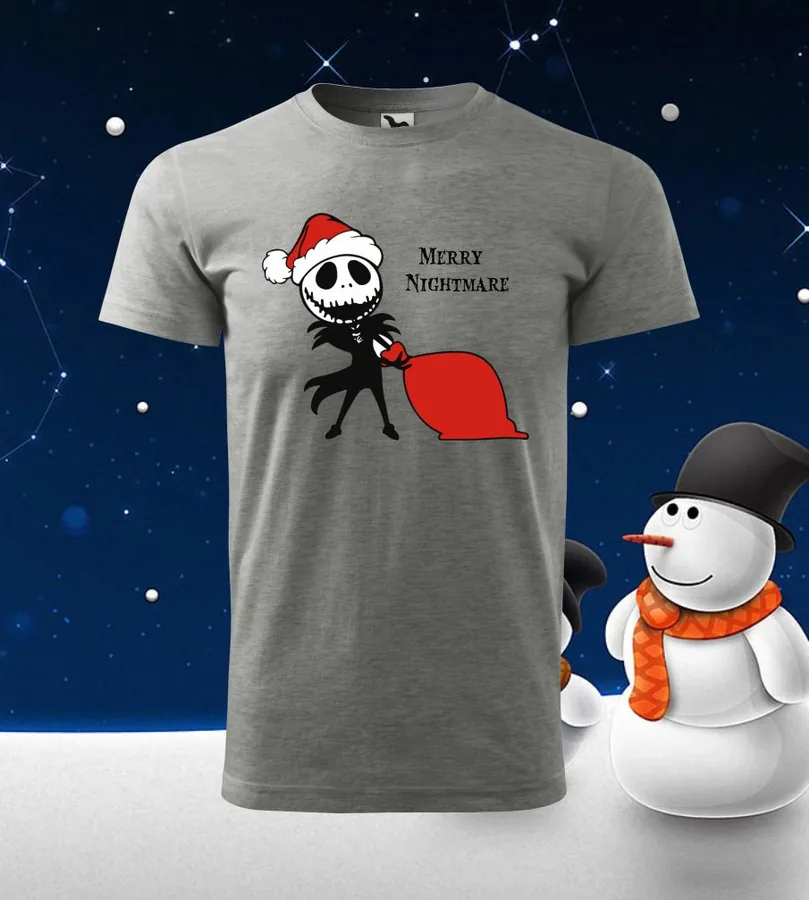 Tričko vianočné s potlačou Merry Nightmare
