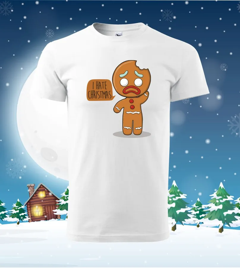 Dámske / pánske vianočné tričko I hate christmas