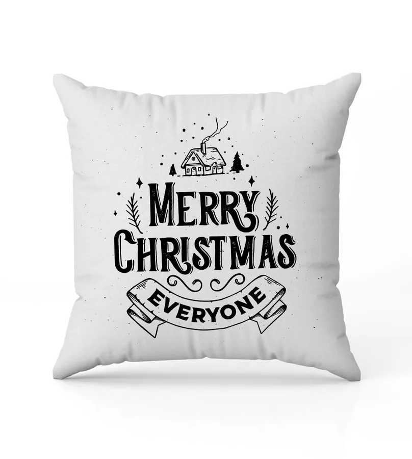 Vankúš bavlnený Merry Christmas everyone - výpredaj