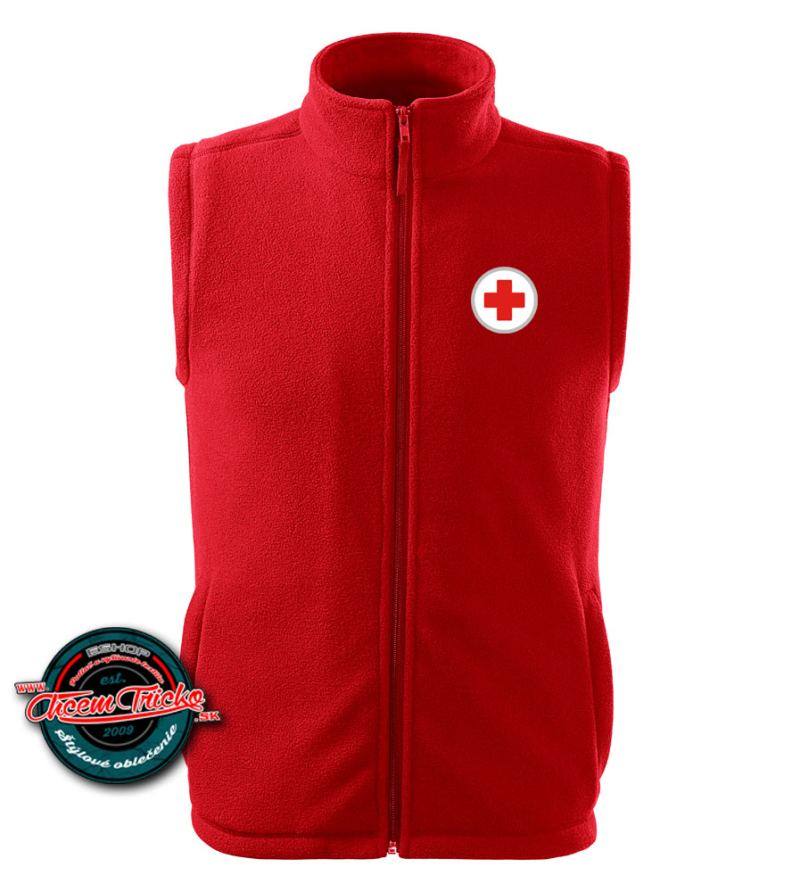 Vyšívaná záchranárska unisex fleece vesta
