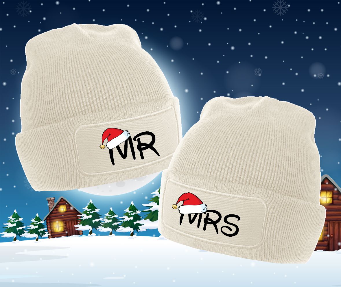 Čapice pre páry Mr & Mrs Vianočné