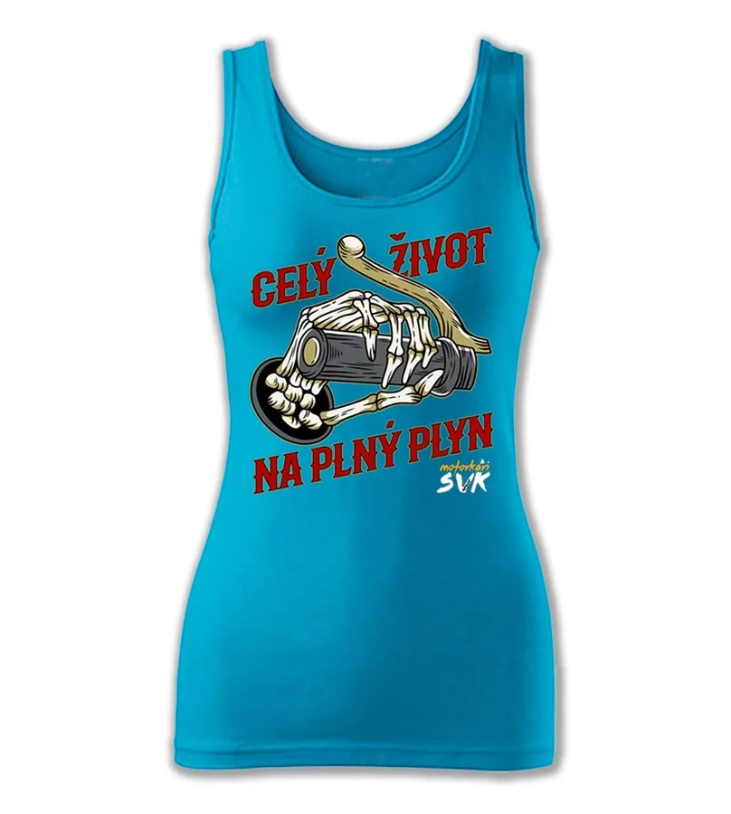 Dámske motorkárske tielko Celý život na plný plyn - Skull