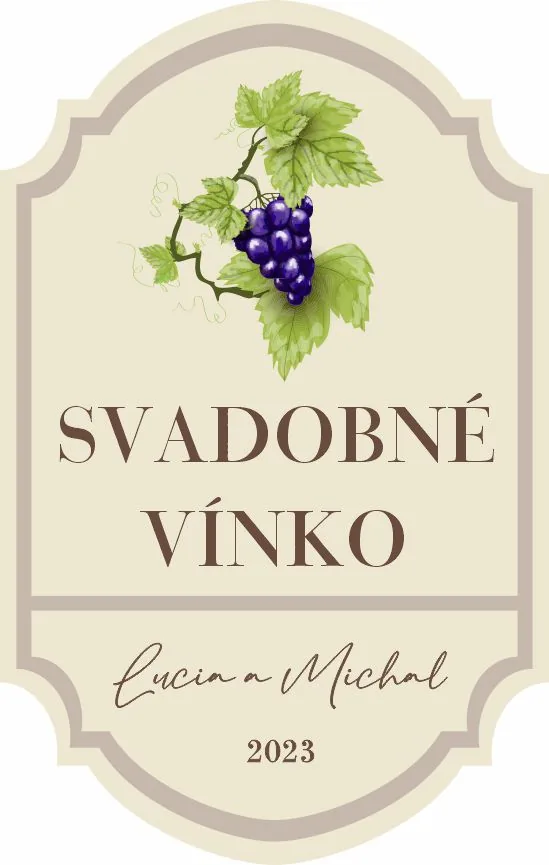 Etiketa / nálepka na fľašu Svadobné vínko