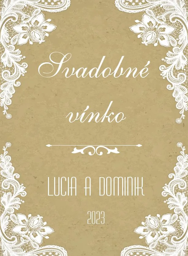 Etiketa / nálepka na fľašu Svadobné vínko vintage