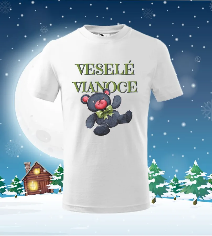 Detské tričko Veselé vianoce bear