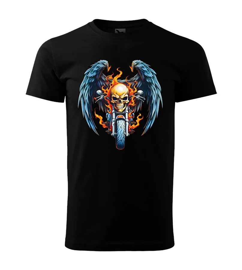Motorkárske tričko s potlačou Moto skull