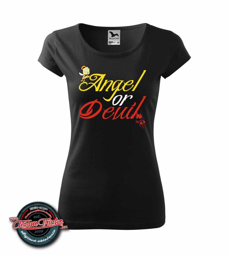 Dámske tričko s potlačou Angel or Devil