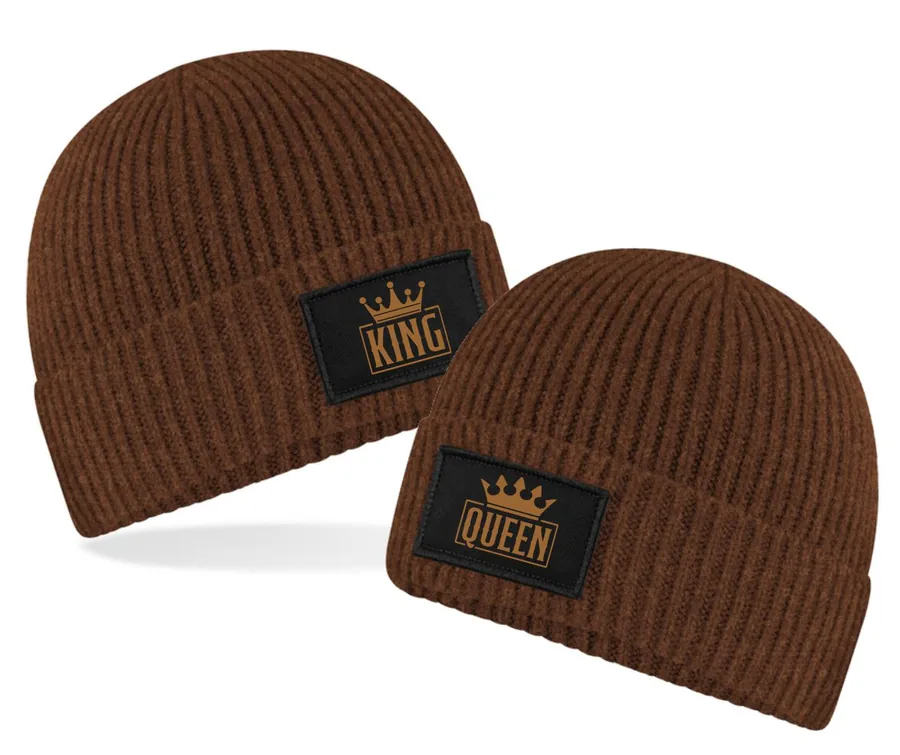 Zimná čiapka s potlačou King / Queen