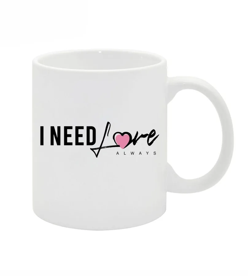Hrnček matný biely I need love 