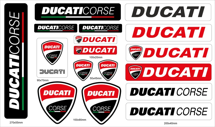 Sada samolepiacich nálepiek Ducati corse