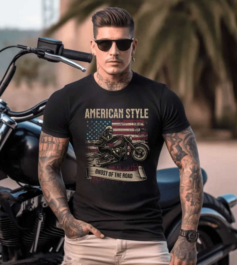 Motorkárske tričko American style