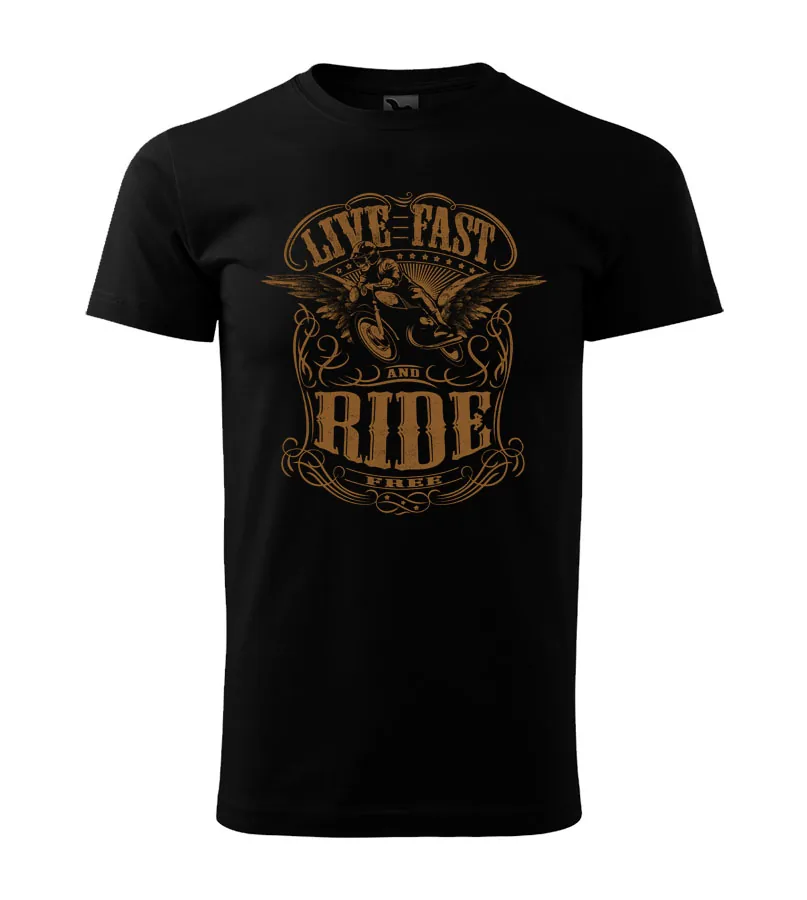 Moto tričko Live fast ride free