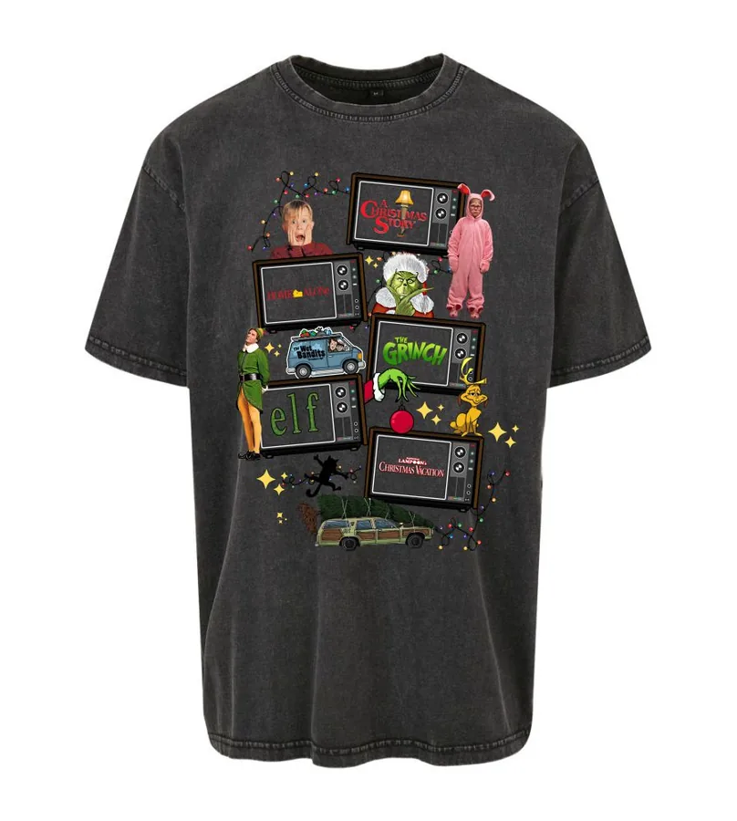 Unisex tričko oversize Christmas movies
