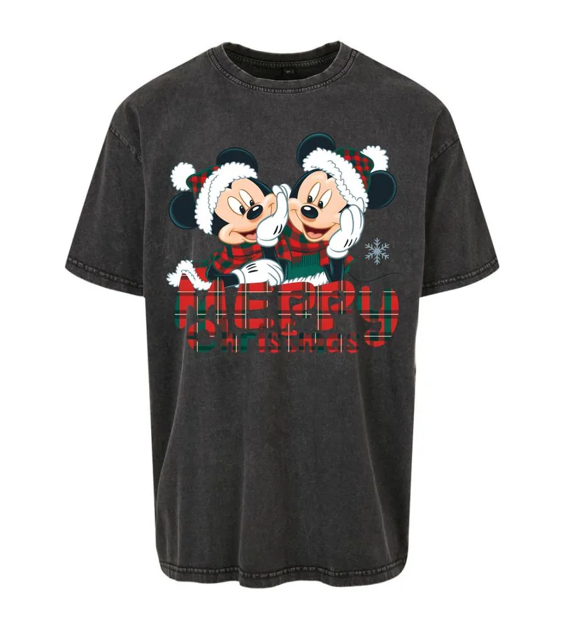 Unisex tričko oversize Mickey Minnie christmas