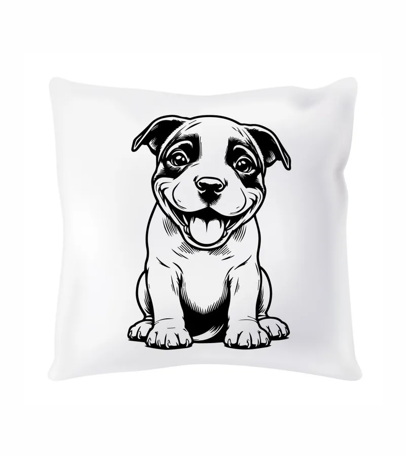 Saténový vankúš Staffordshire puppy