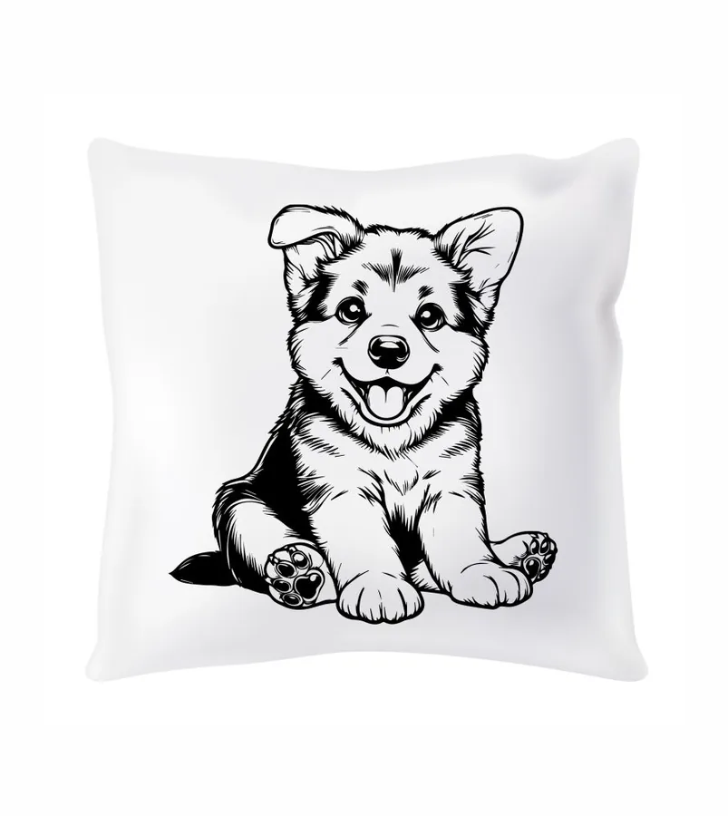 Saténový vankúš German sherped puppy